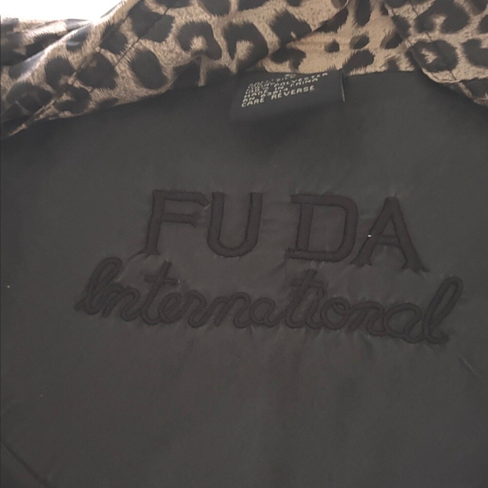 Fuda International Vintage 100% Silk Leopard Print Track Suit Set Black Small - Picture 5 of 8